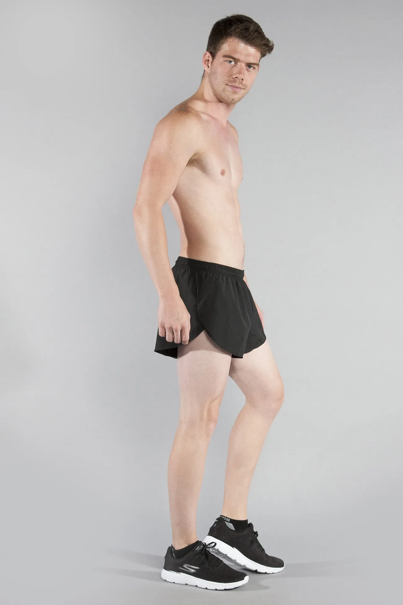 Men's Solid 1" Elite Split Shorts - Black