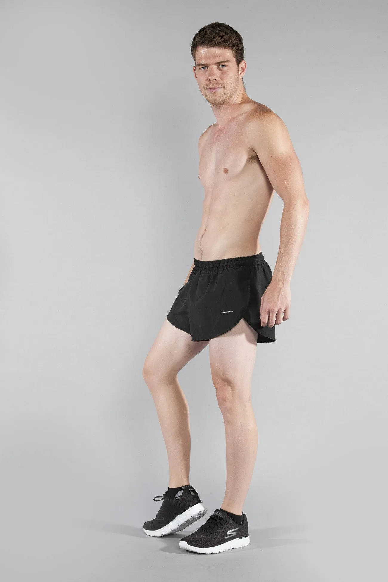 Men's Solid 1" Elite Split Shorts - Black