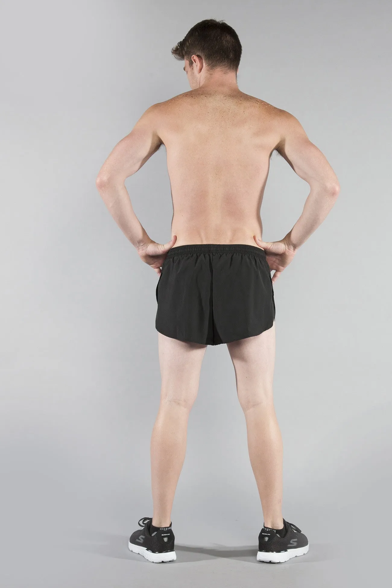 Men's Solid 1" Elite Split Shorts - Black