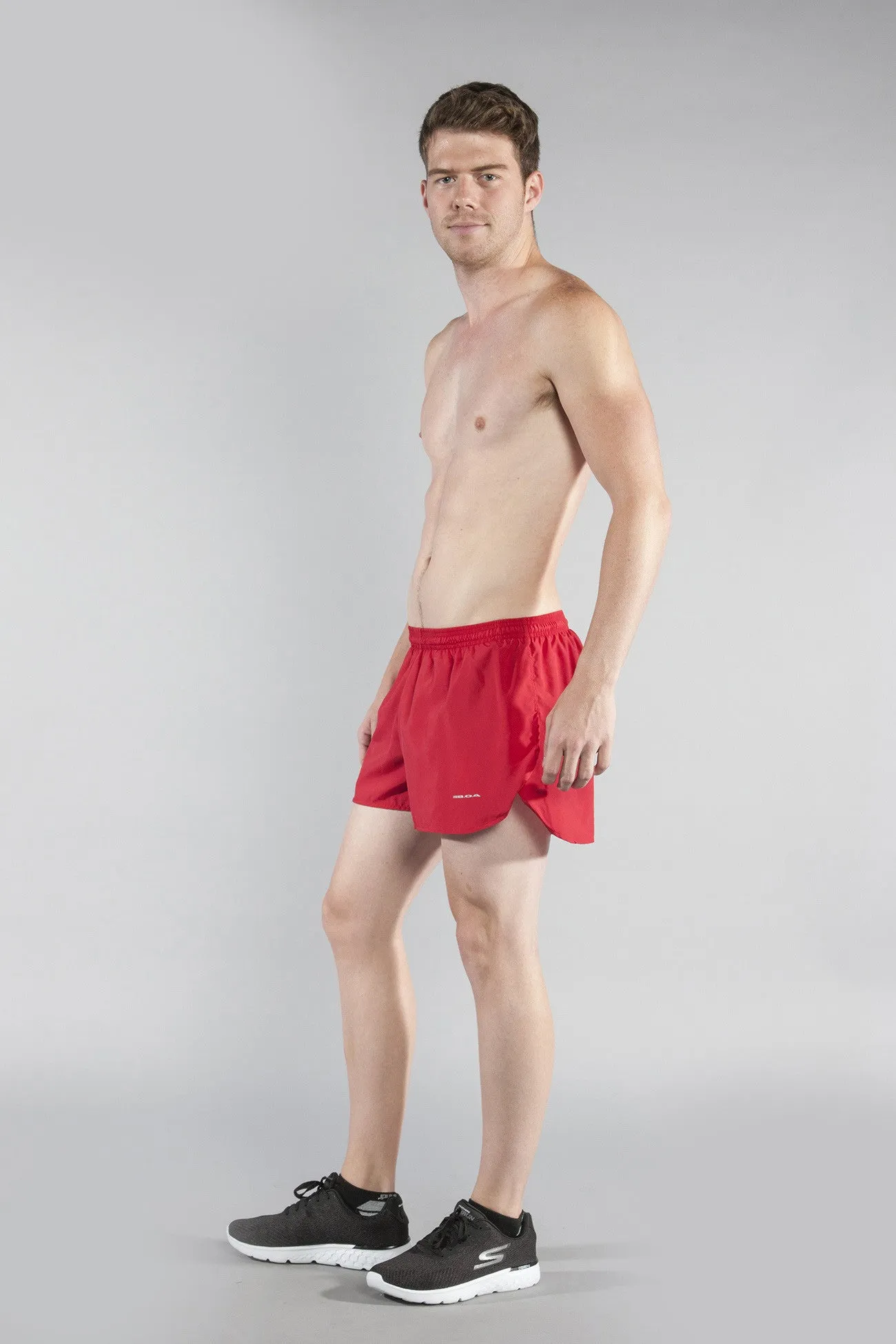 Men's Solid 3" Half Split Trainer Shorts - Red