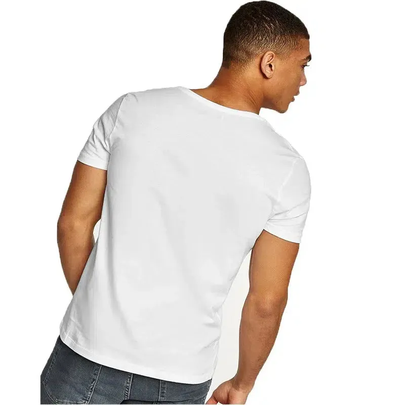 Men's T-Shirt Cotton Deep V-Neck
