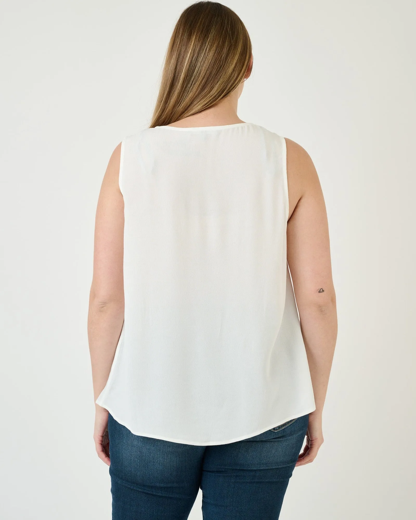 Meredith Tank Top with Lace | IVORY