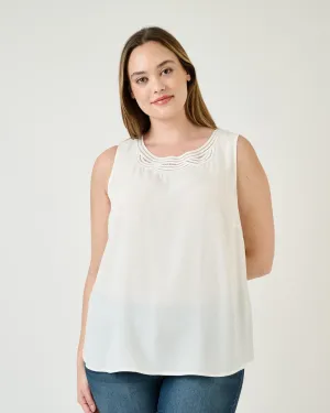 Meredith Tank Top with Lace | IVORY