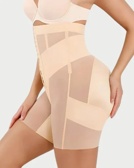 Mesh Steel Bone High Waist Tummy-Control Shorts