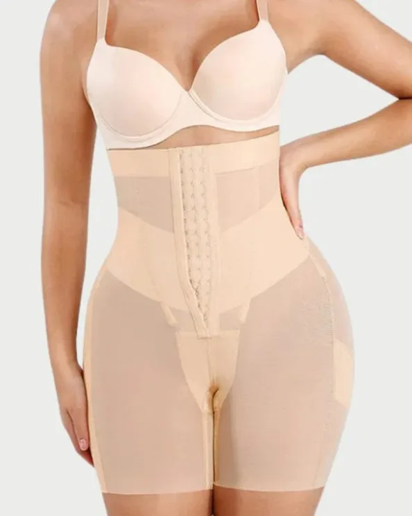 Mesh Steel Bone High Waist Tummy-Control Shorts