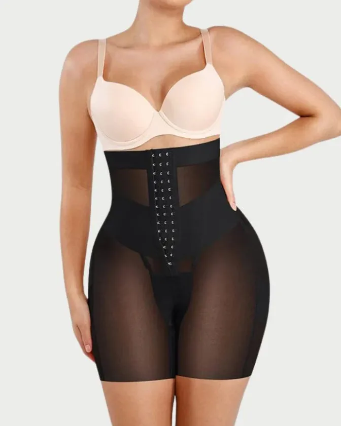 Mesh Steel Bone High Waist Tummy-Control Shorts