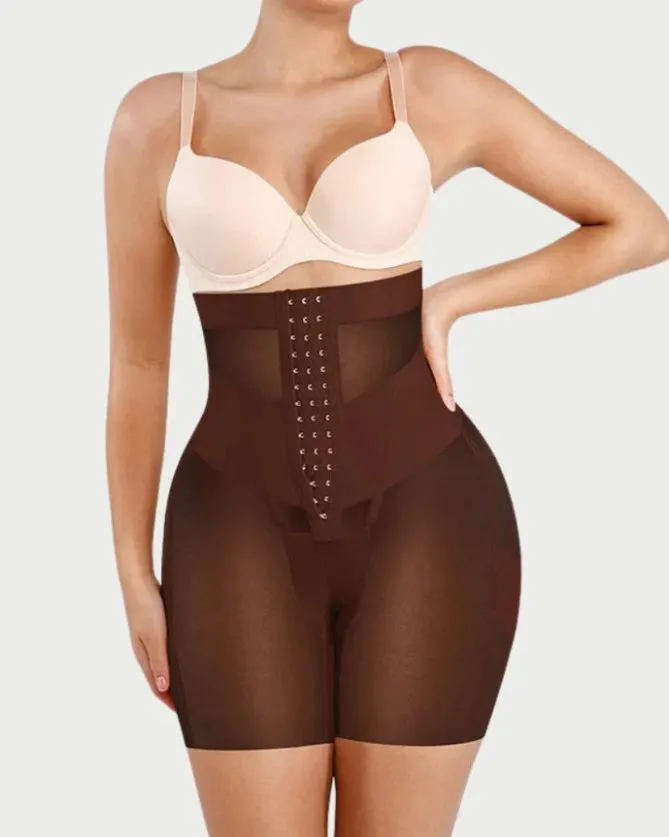 Mesh Steel Bone High Waist Tummy-Control Shorts