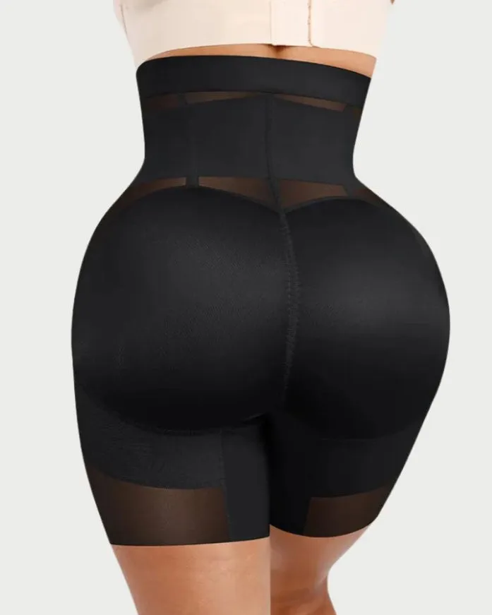 Mesh Steel Bone High Waist Tummy-Control Shorts