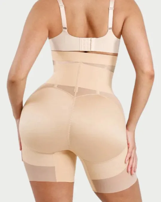 Mesh Steel Bone High Waist Tummy-Control Shorts