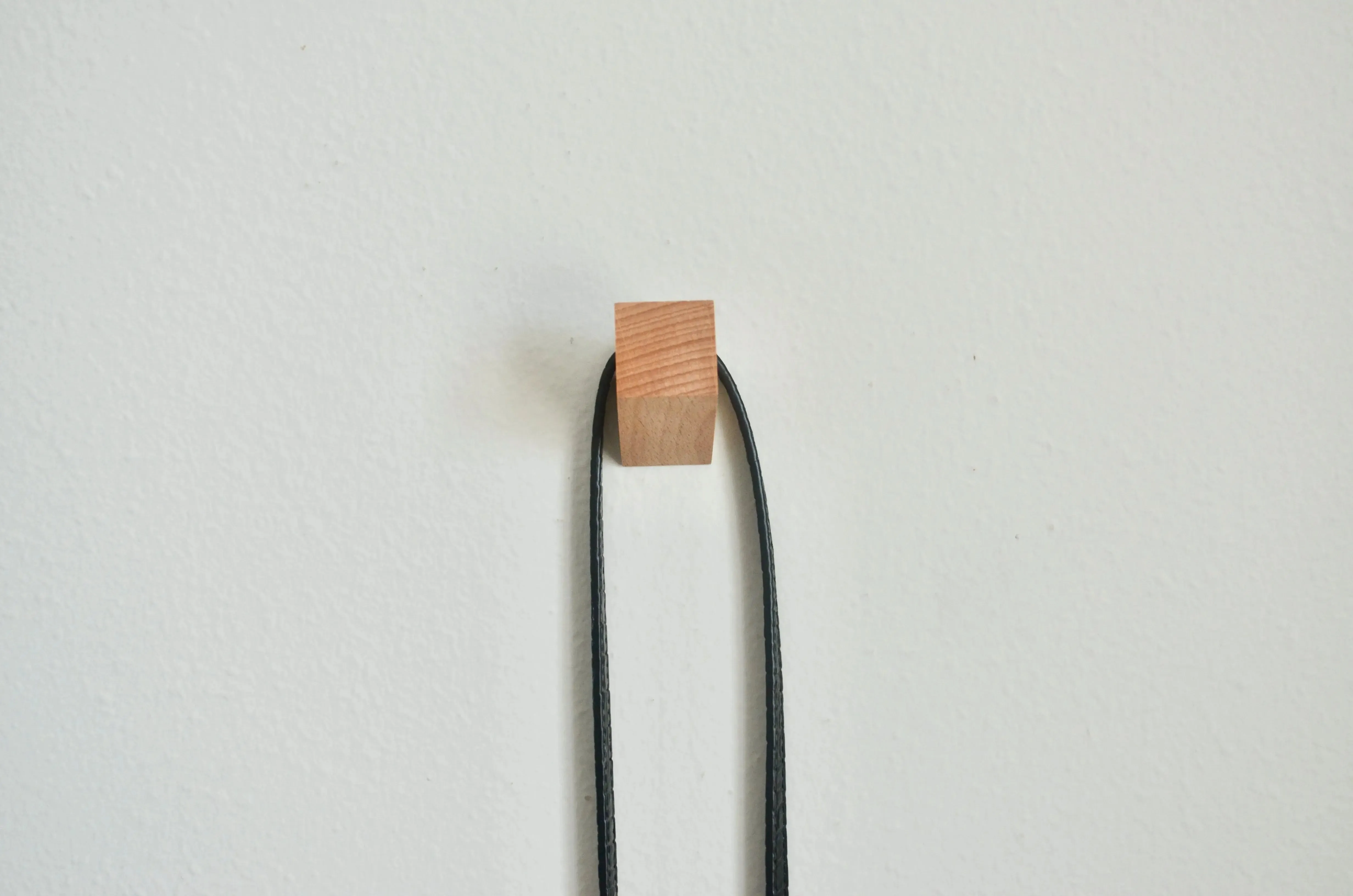 Modern Squared Wooden Hook, Single Organizer, Hat Rack, Towel Hook - White - Natural - Black