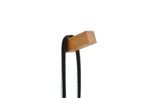 Modern Squared Wooden Hook, Single Organizer, Hat Rack, Towel Hook - White - Natural - Black