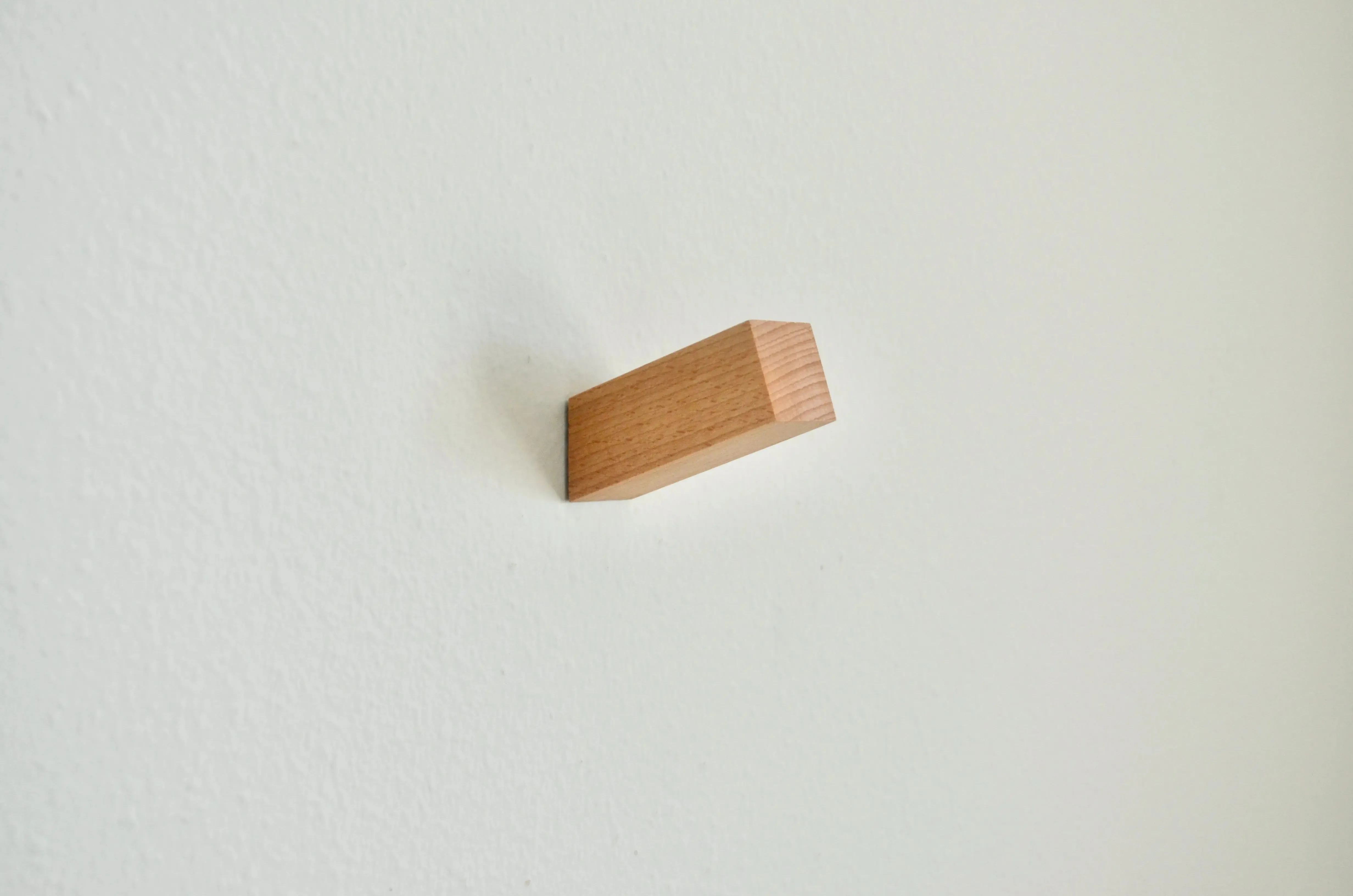 Modern Squared Wooden Hook, Single Organizer, Hat Rack, Towel Hook - White - Natural - Black