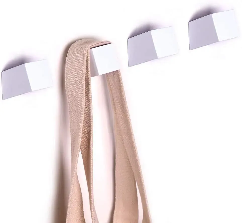 Modern Squared Wooden Hook, Single Organizer, Hat Rack, Towel Hook - White - Natural - Black