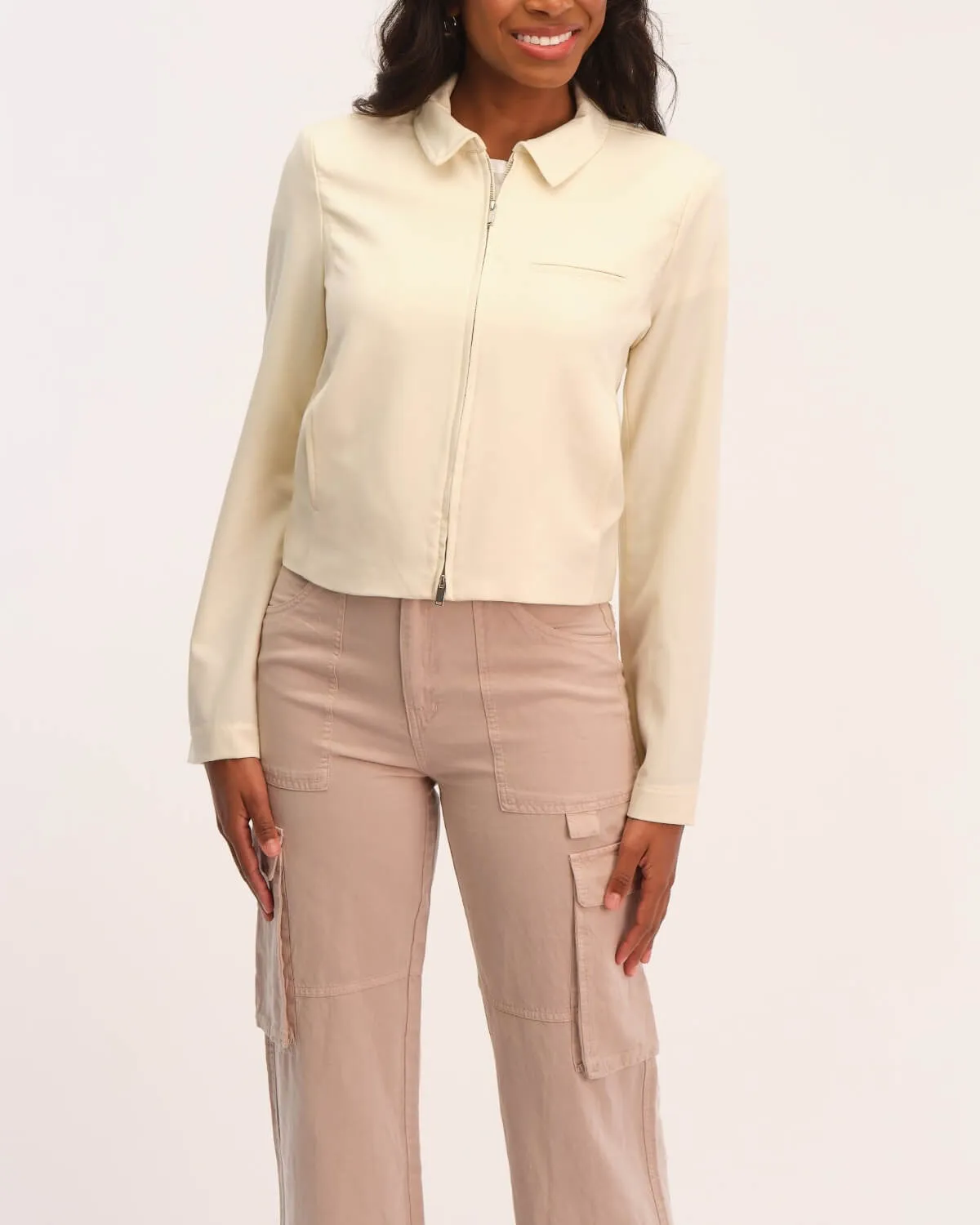 Modern Woven Zip Jacket