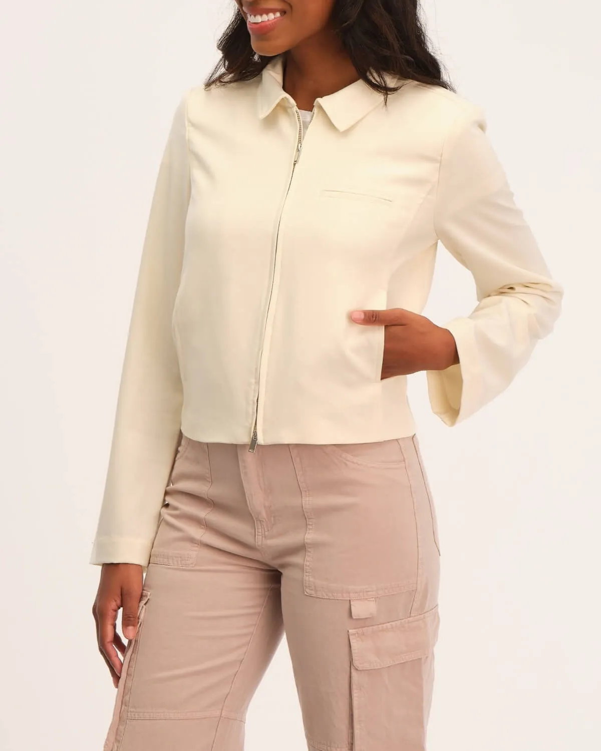 Modern Woven Zip Jacket