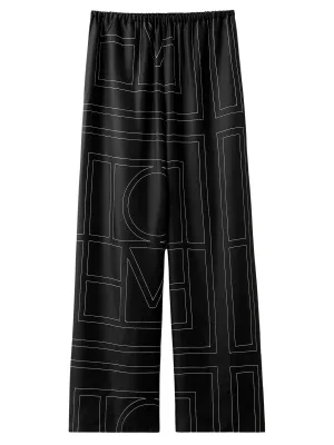 Monogram Silk Pj Bottoms