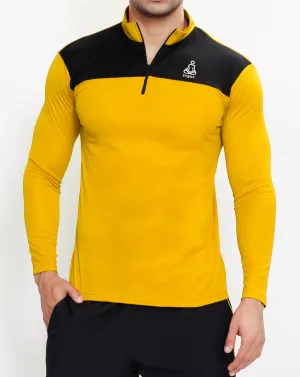 Mustard Black Half Zipper
