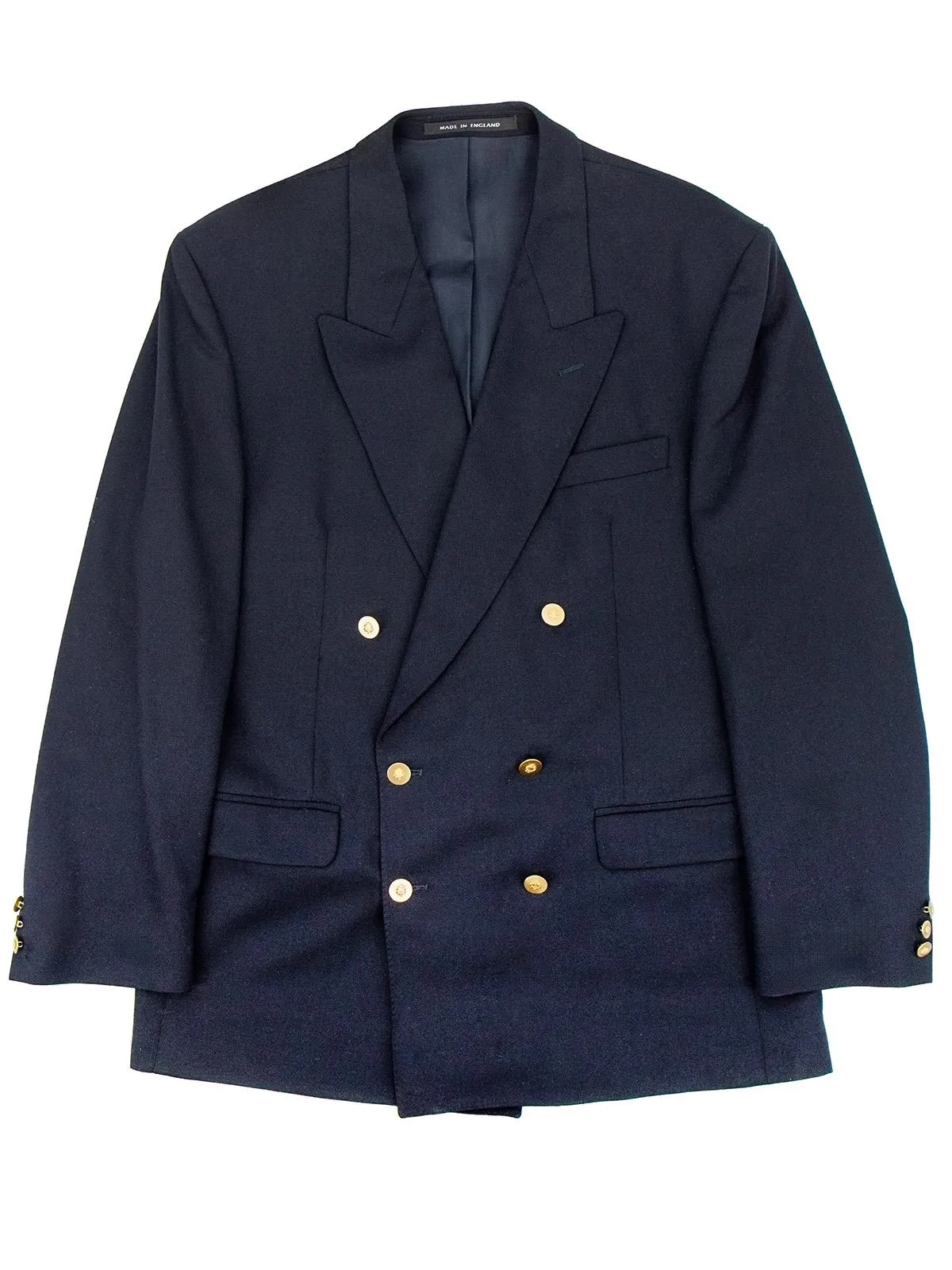 Navy Blue Wool Double Breasted True Vintage Blazer