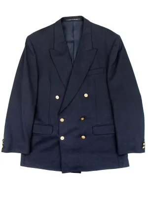 Navy Blue Wool Double Breasted True Vintage Blazer