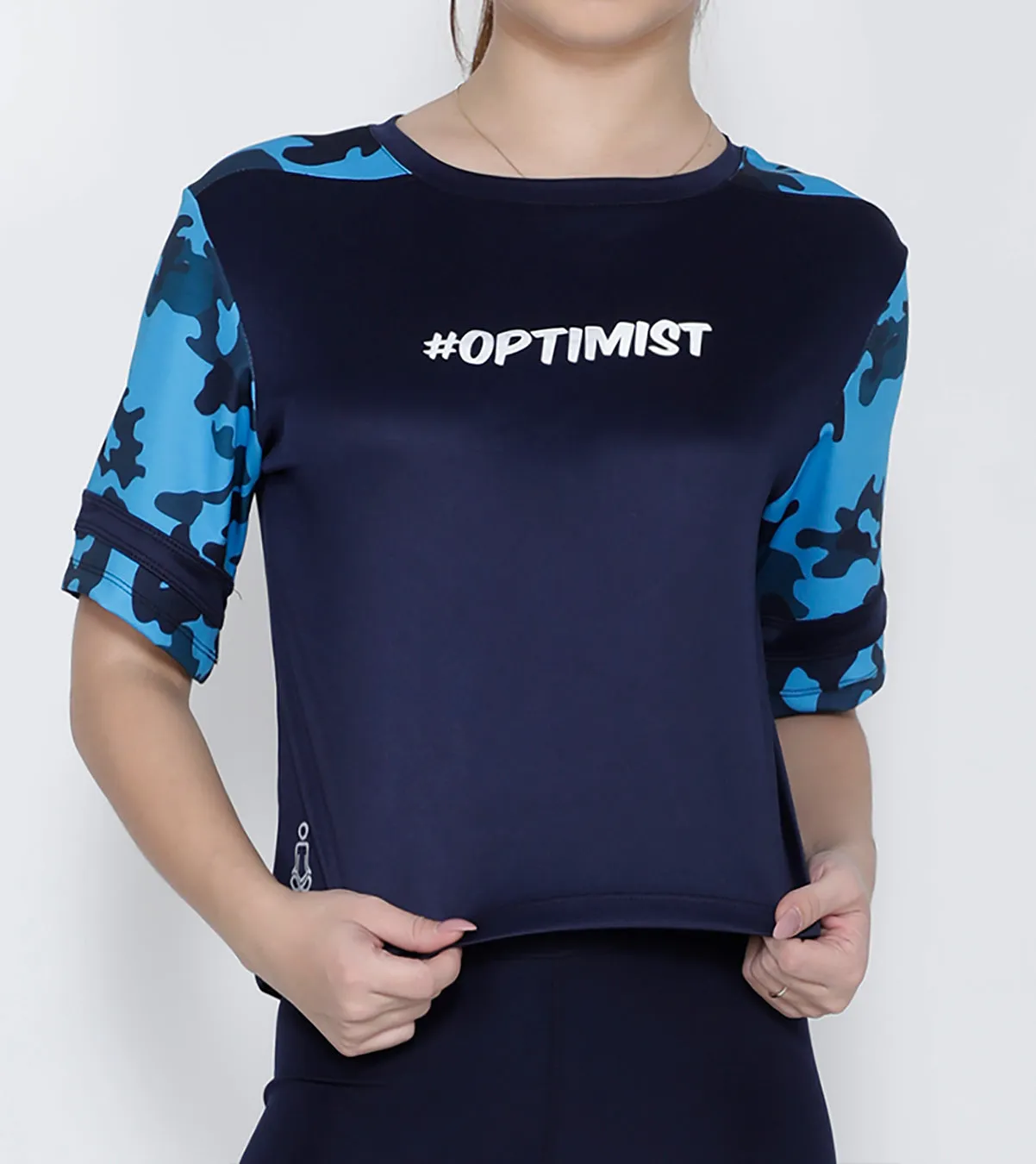 Navy Camo Optimist Crop Top