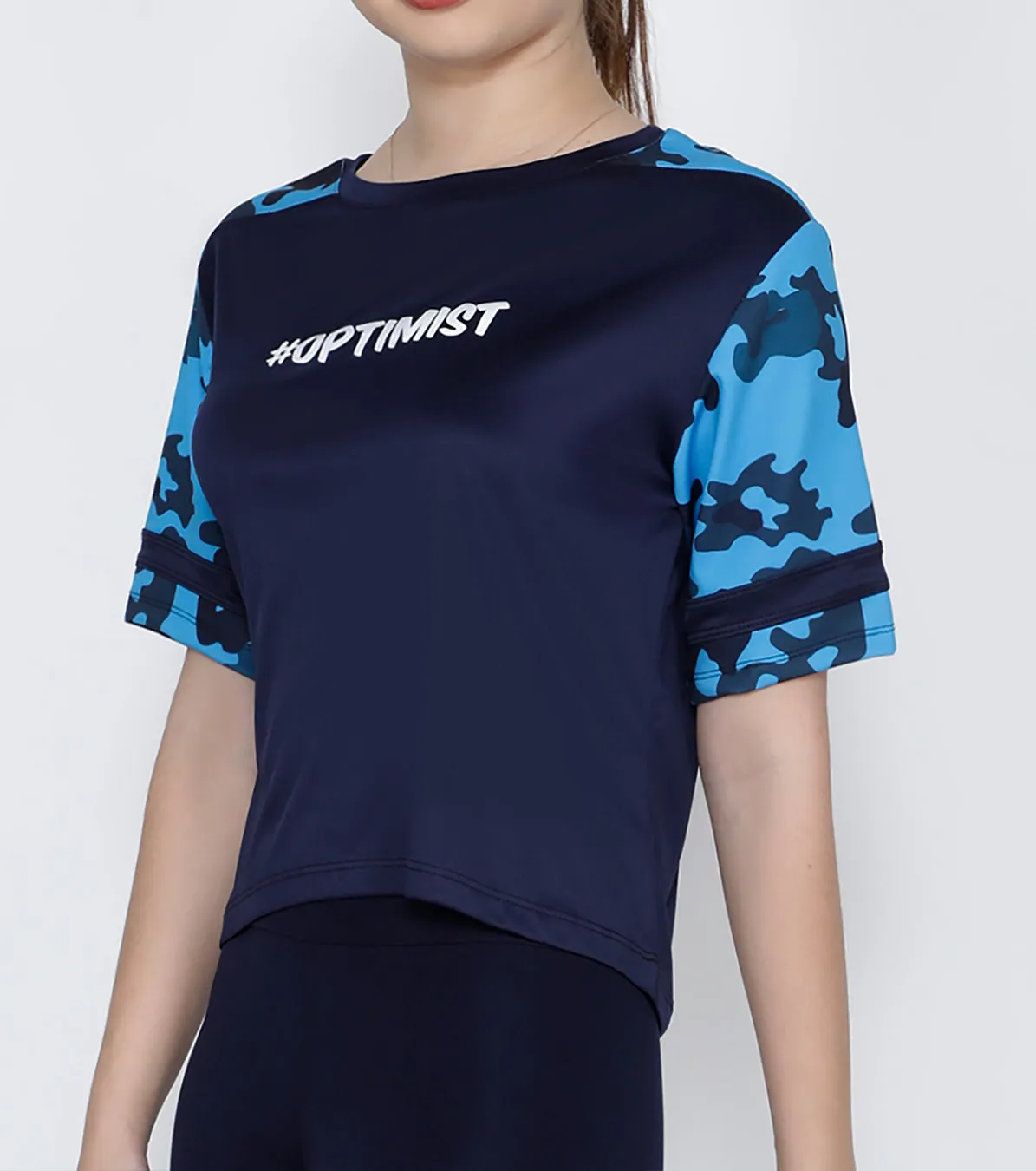 Navy Camo Optimist Crop Top