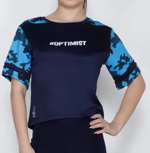 Navy Camo Optimist Crop Top