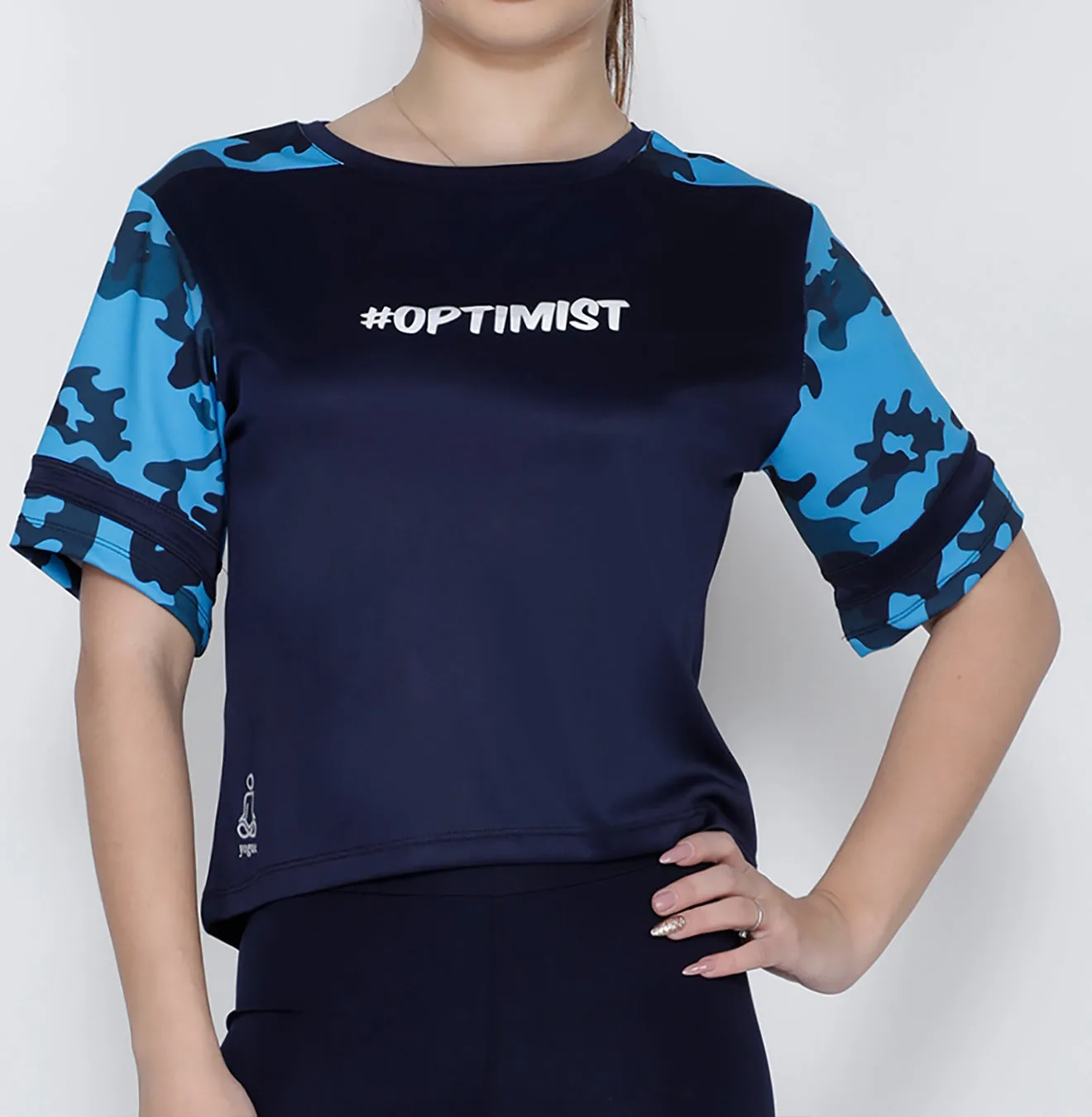 Navy Camo Optimist Crop Top