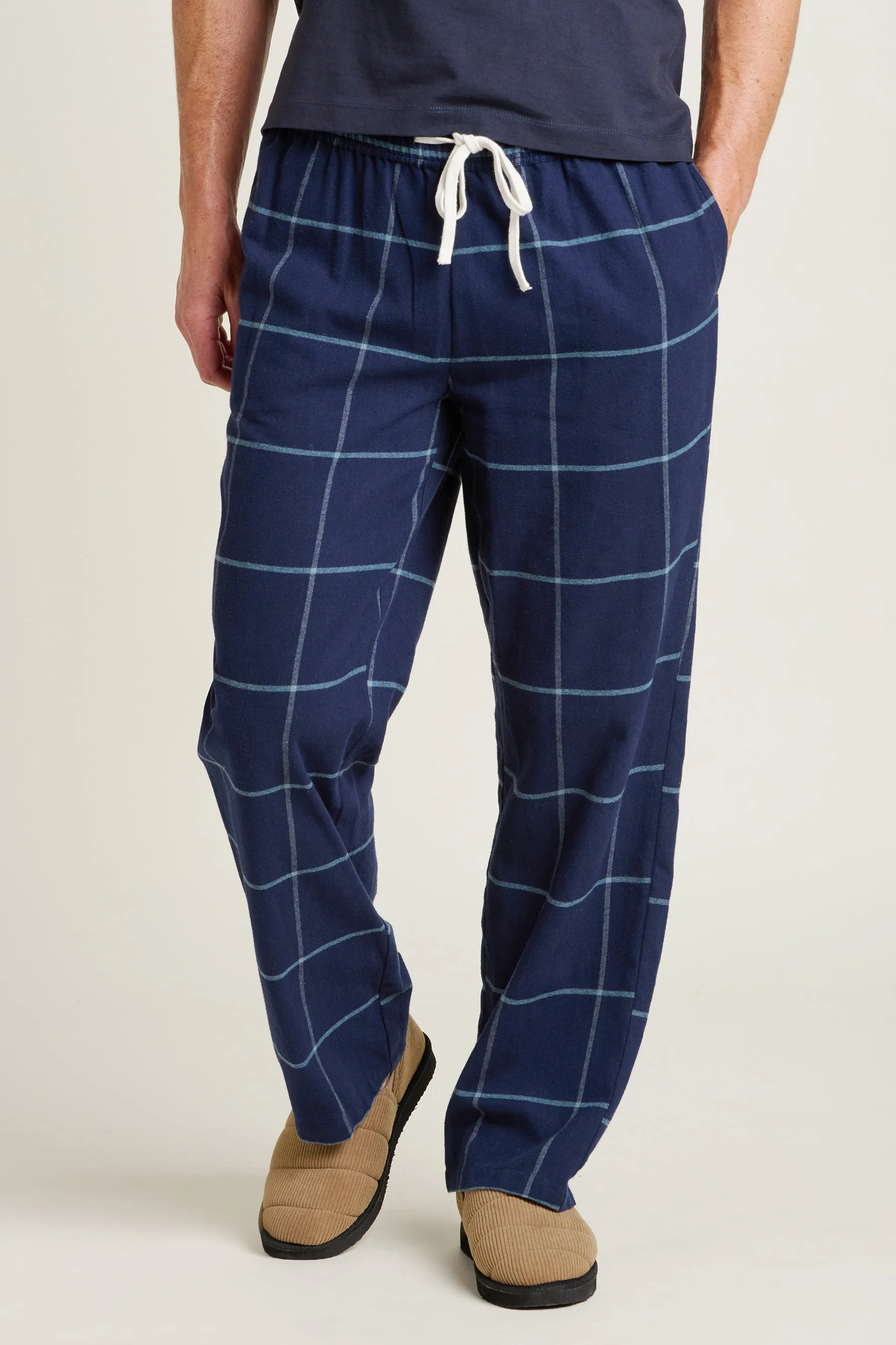 Navy Check Pyjama Bottoms