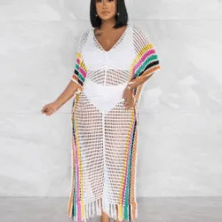 Naya Colored Long Beach Dress-FINAL SALE
