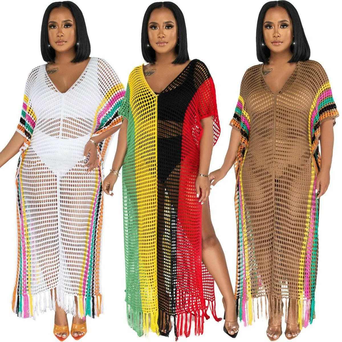 Naya Colored Long Beach Dress-FINAL SALE