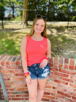 Neon Pink Breezy Back Tank