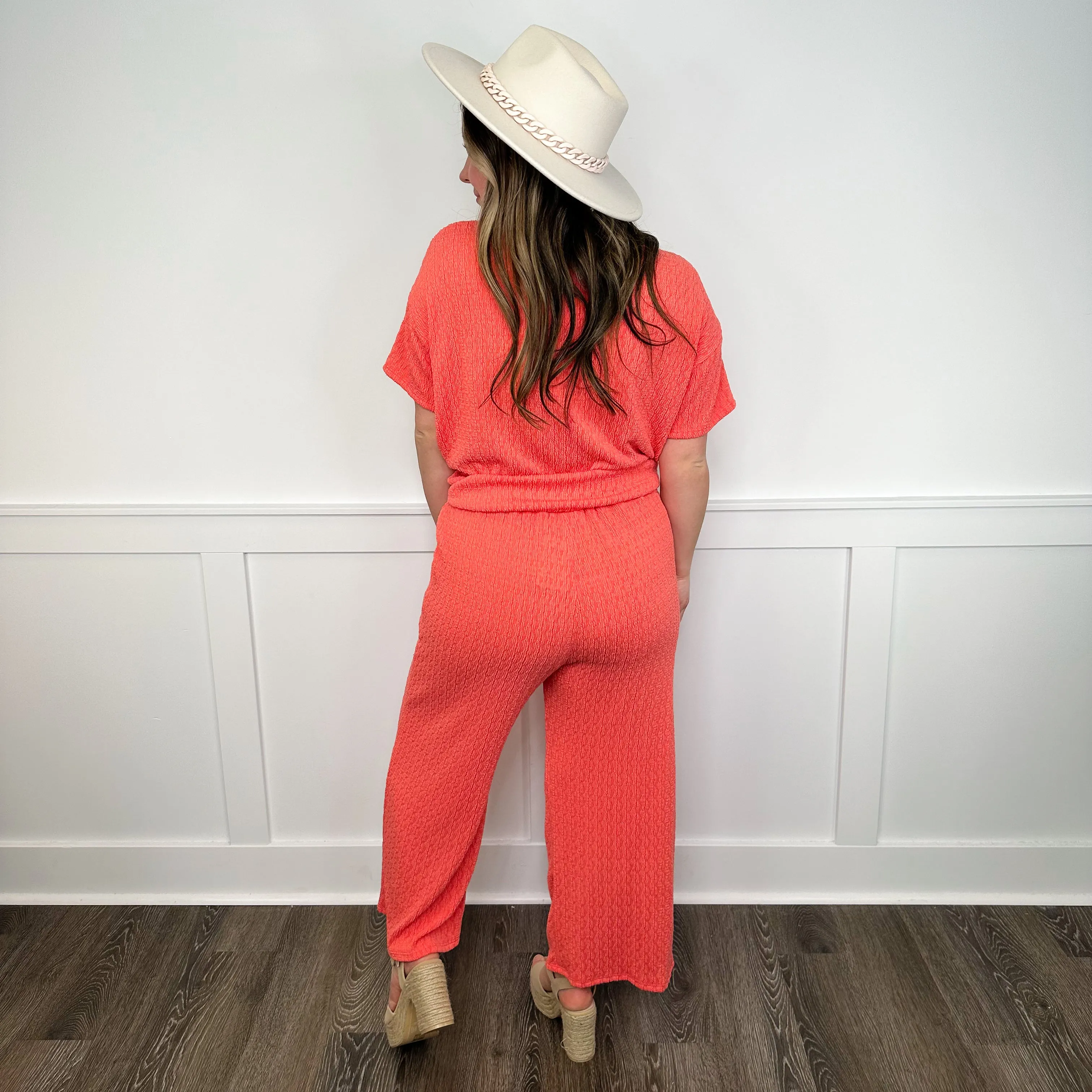 Not My Business Short Sleeve Coral Orange Avery Mae Top