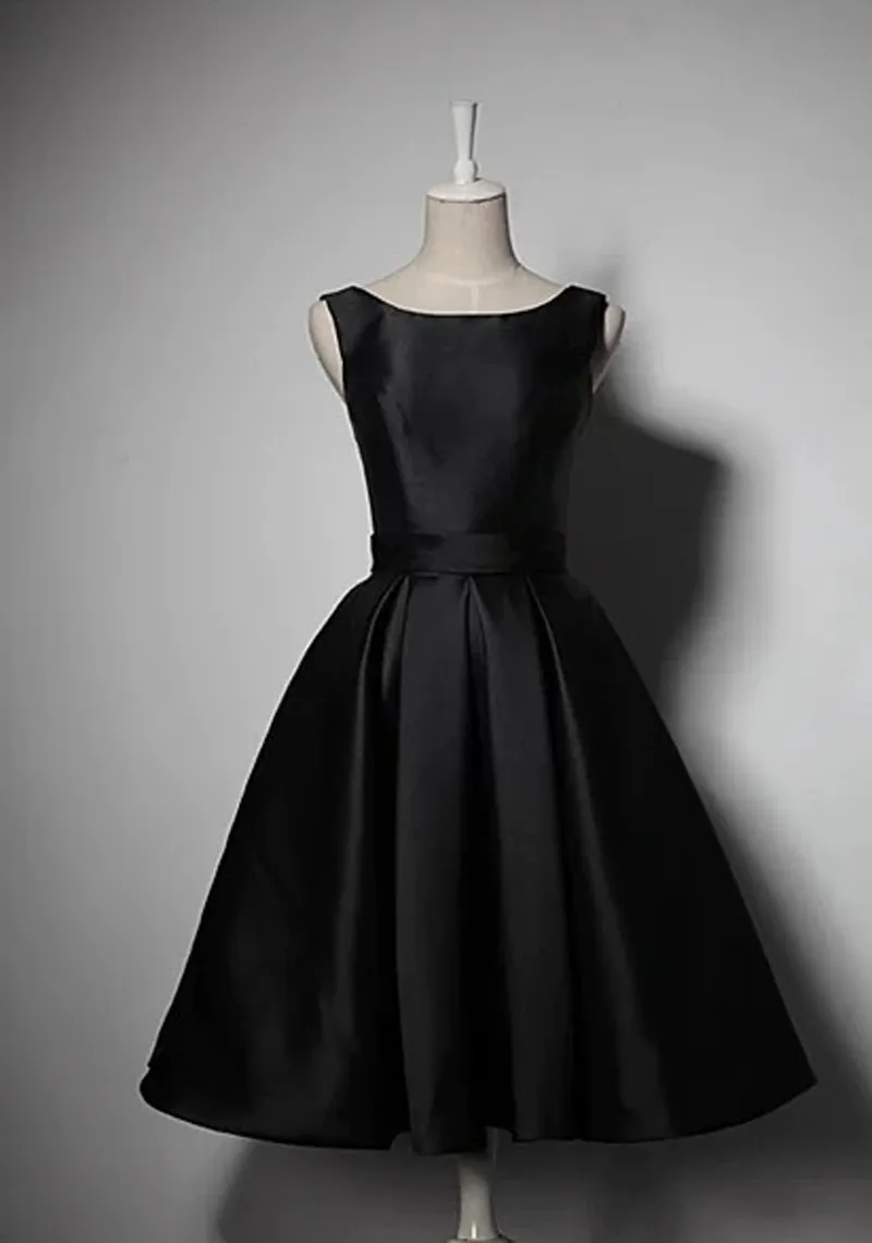 Off shoulder knee length little black modern chic party dress