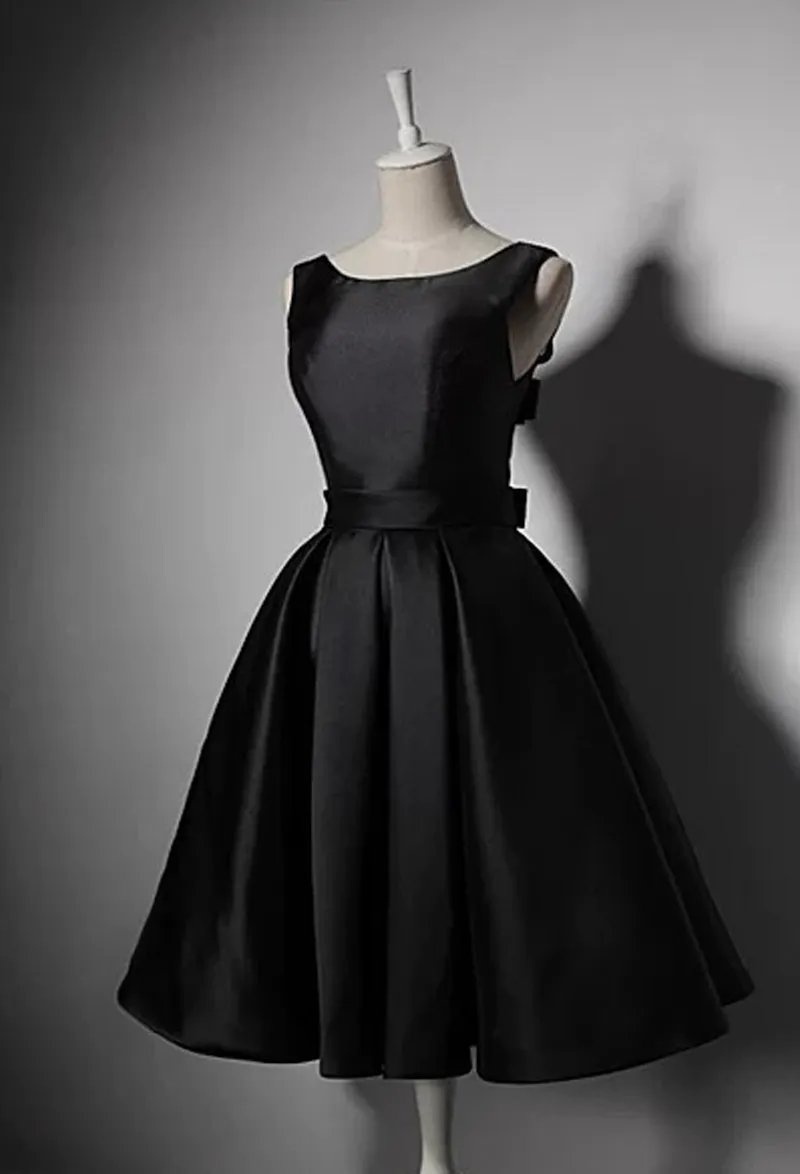 Off shoulder knee length little black modern chic party dress