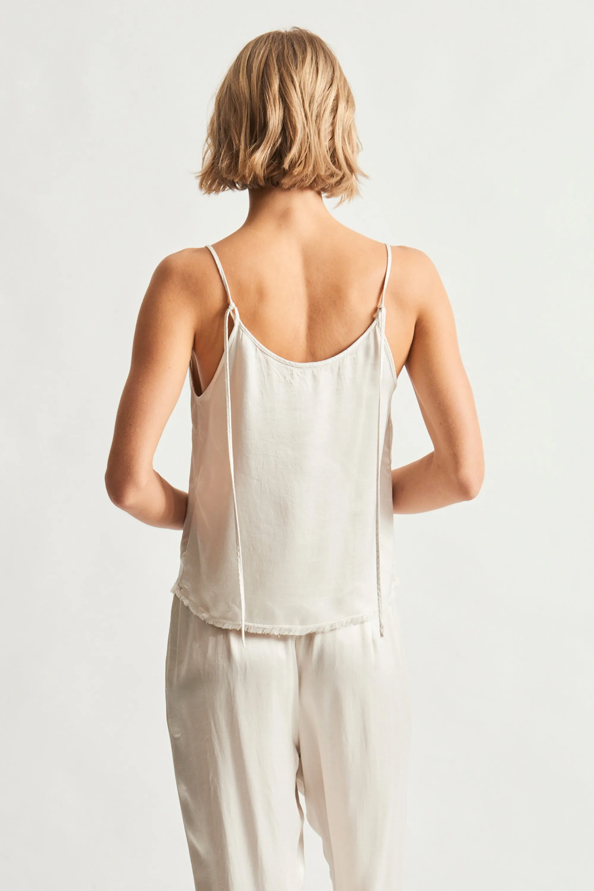 Pebble Satin Dirty White Willow Cami