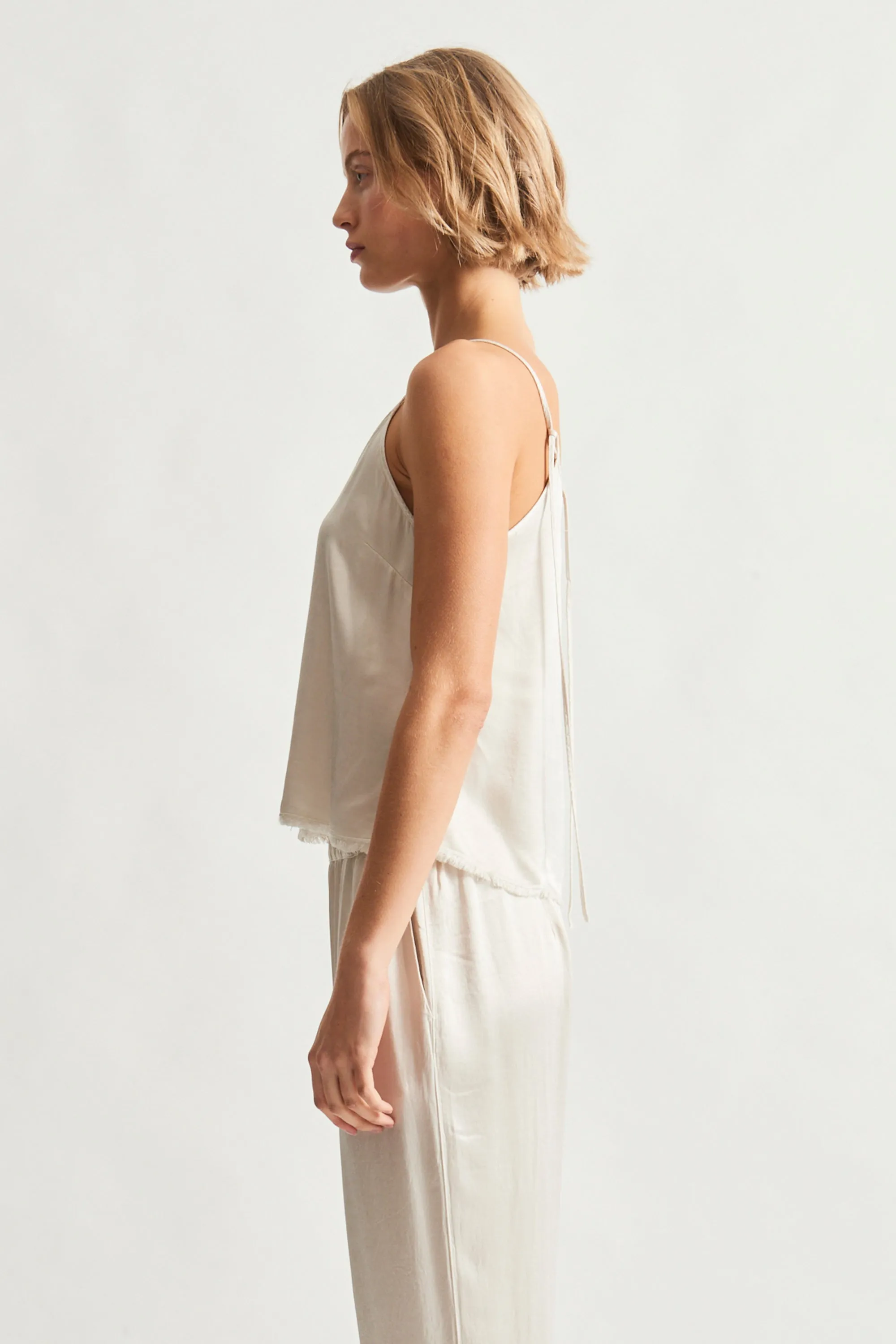 Pebble Satin Dirty White Willow Cami