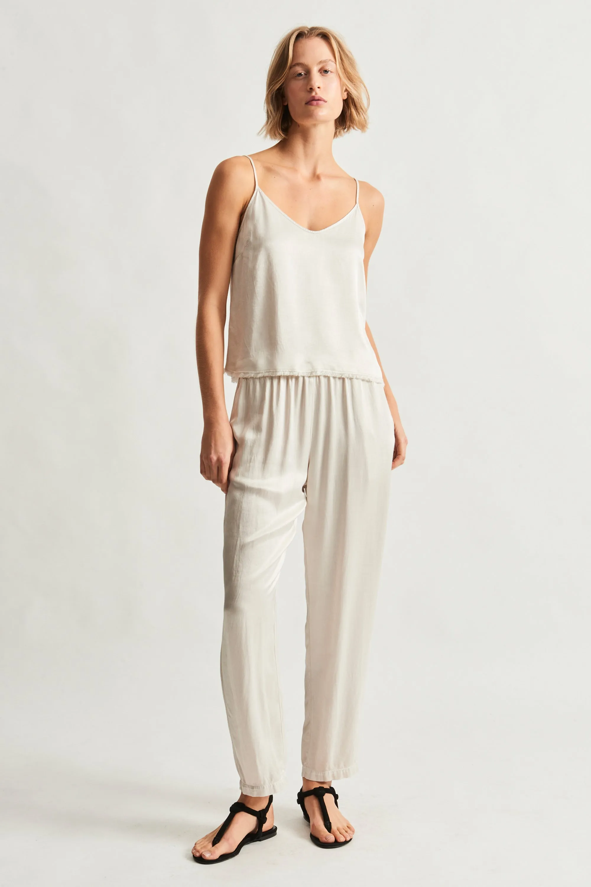 Pebble Satin Dirty White Willow Cami
