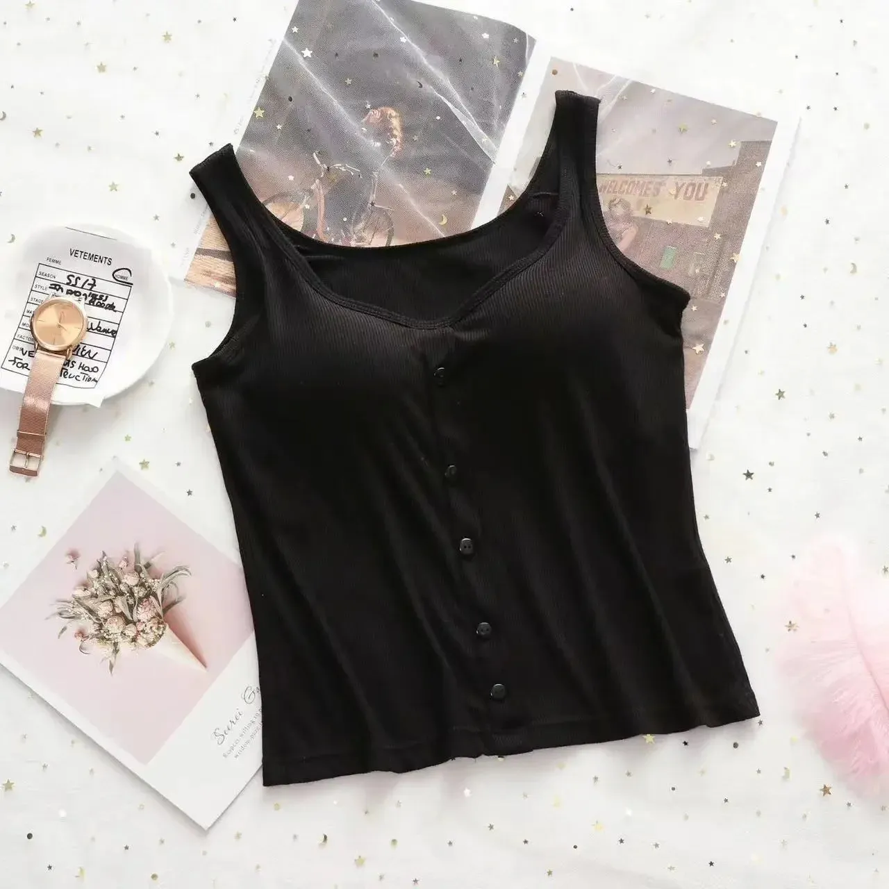 Plus Size Modal Camisole Top for Women M-3XL | Soft, Comfortable Tank with Chest Pad | Perfect Fit for All Seasons
