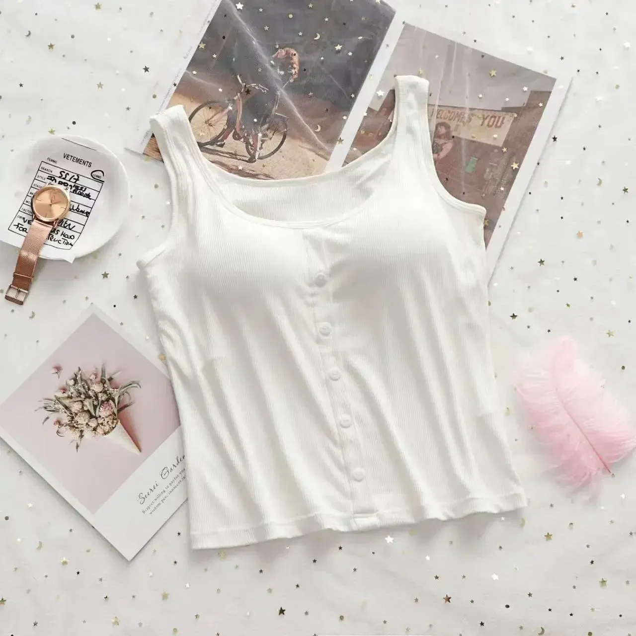 Plus Size Modal Camisole Top for Women M-3XL | Soft, Comfortable Tank with Chest Pad | Perfect Fit for All Seasons