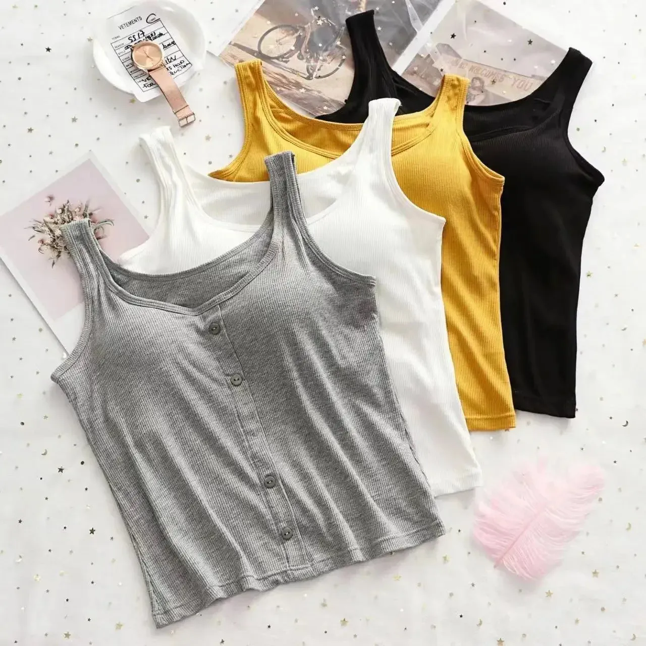 Plus Size Modal Camisole Top for Women M-3XL | Soft, Comfortable Tank with Chest Pad | Perfect Fit for All Seasons
