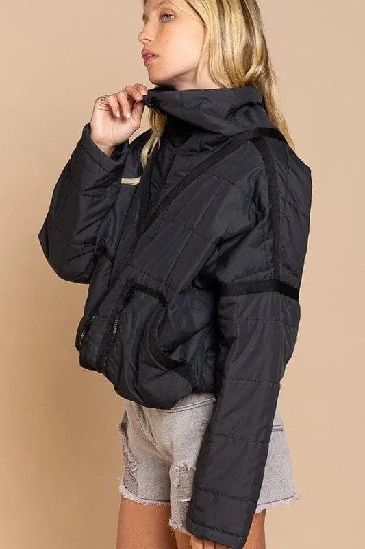 POL Quilted With Zipper Closure Jacket
