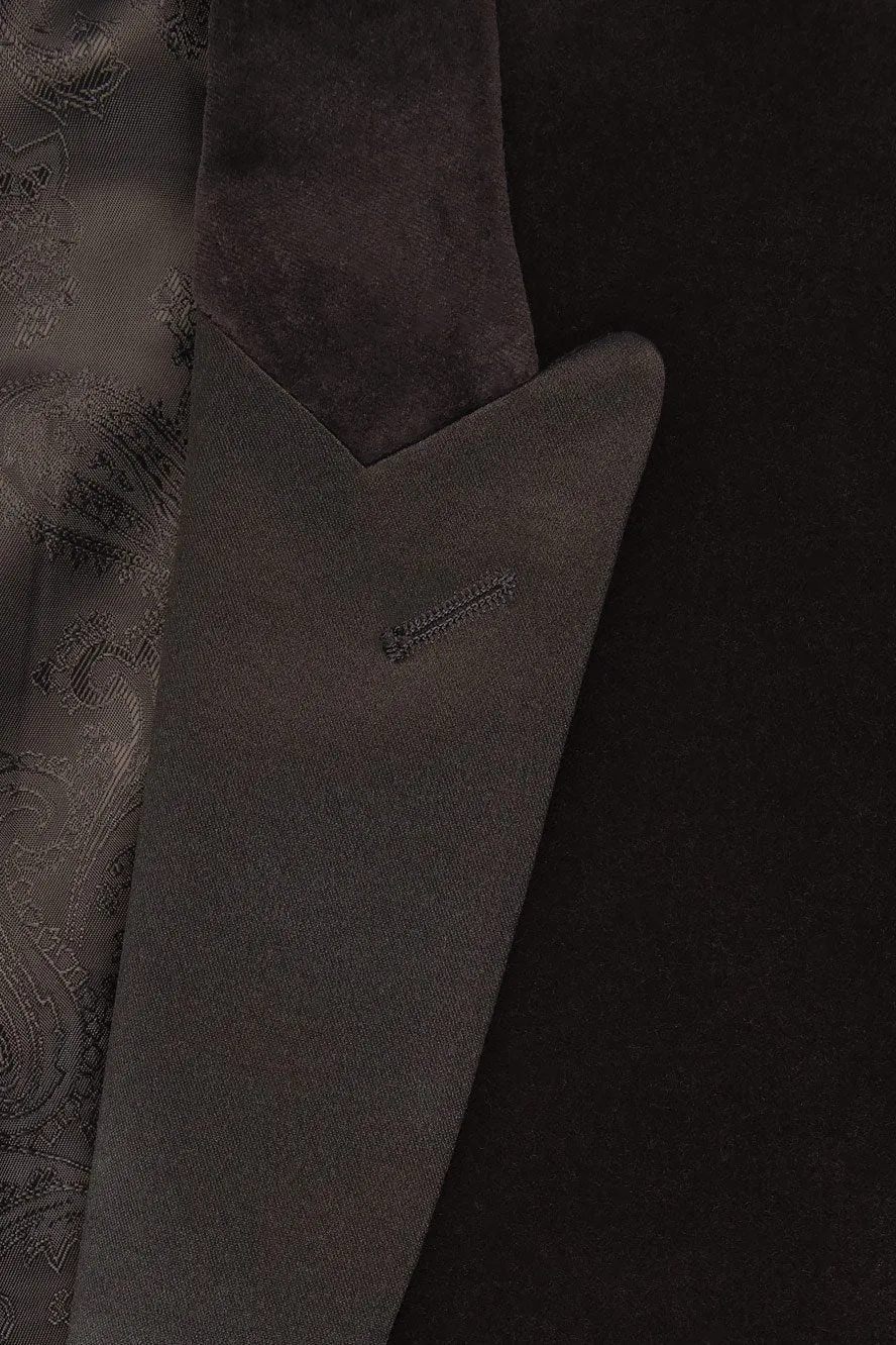 "Liam" Black Velvet Jacket Peak (Separates)