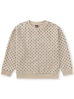 Relaxed Velour Pullover, Dot