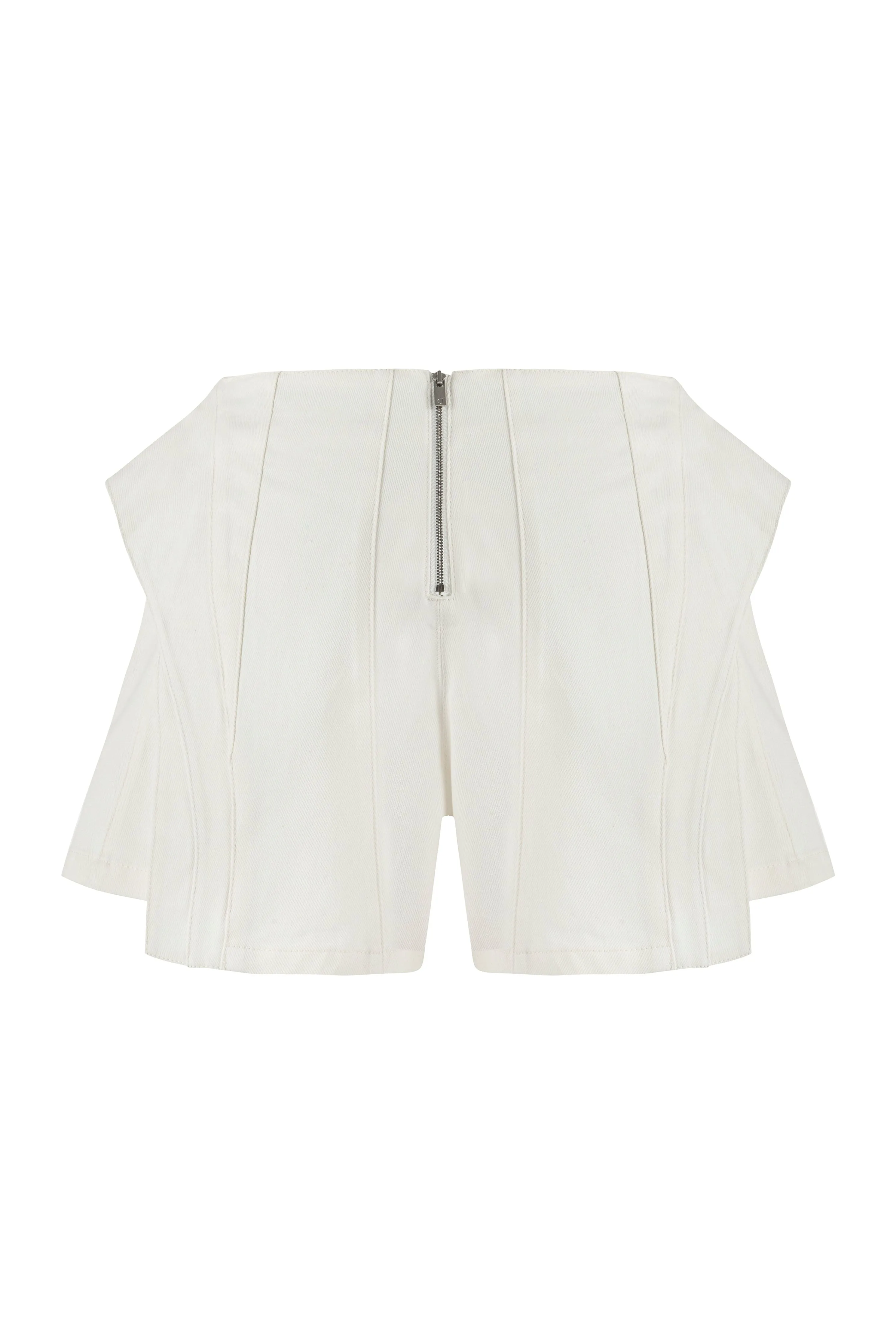 Ron Zippered Mini White Short