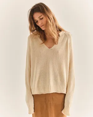 SANTORINI BEACH SWEATER-PEBBLE