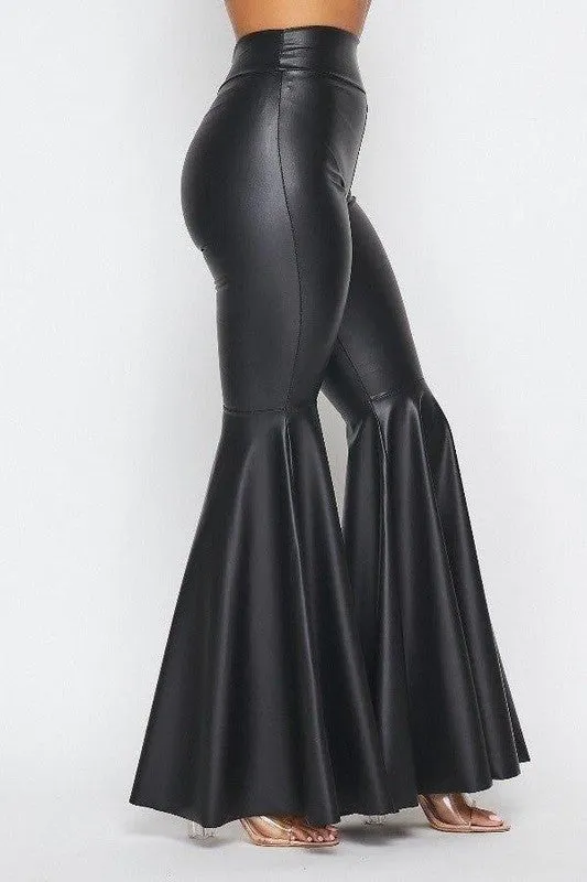 Smoke Show Faux Leather Bell Bottoms
