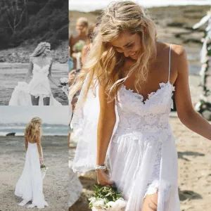 Spaghetti Strap Lace Backless Evening Gown