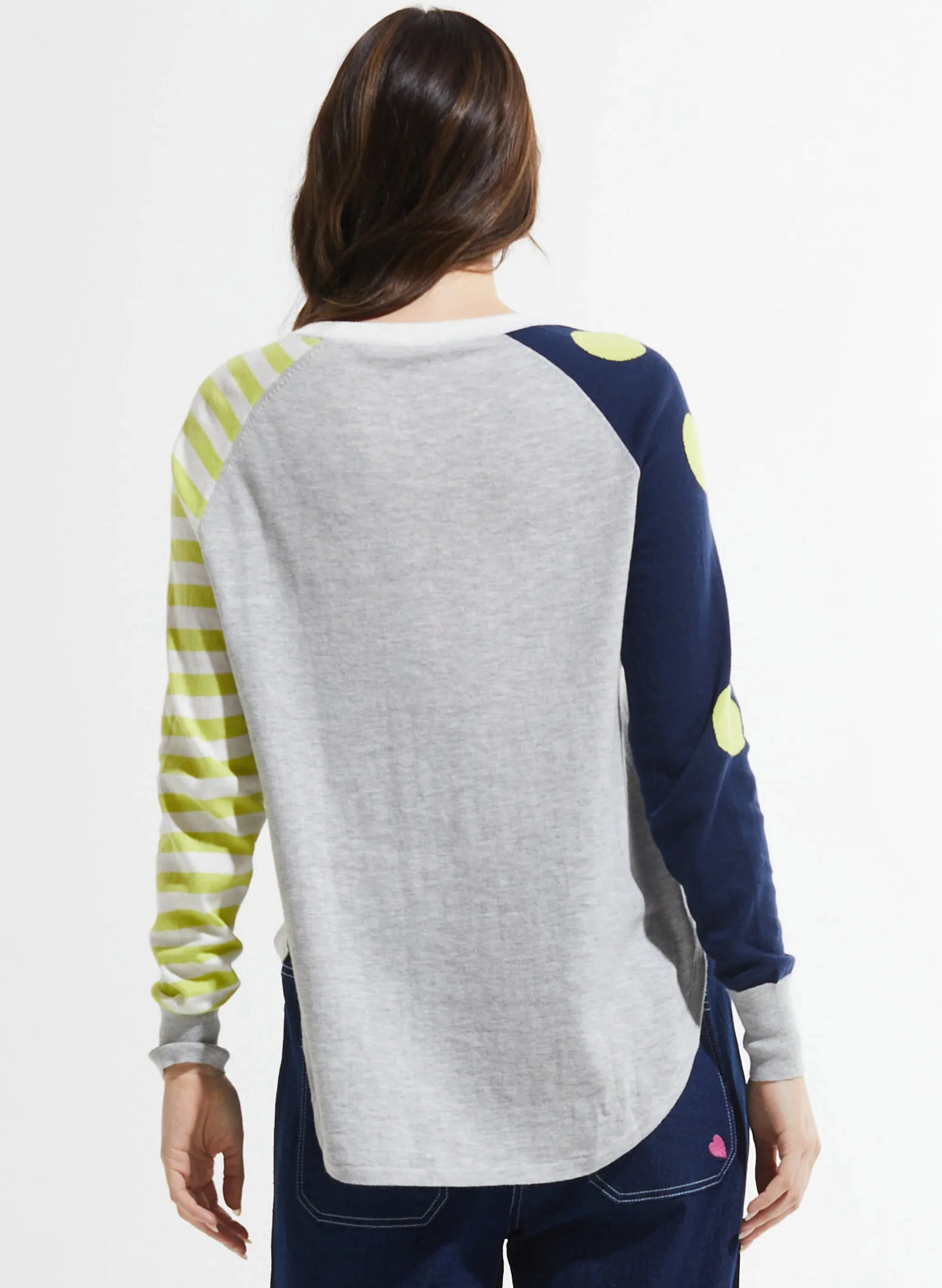Spots & Stripes Sweater-Crema