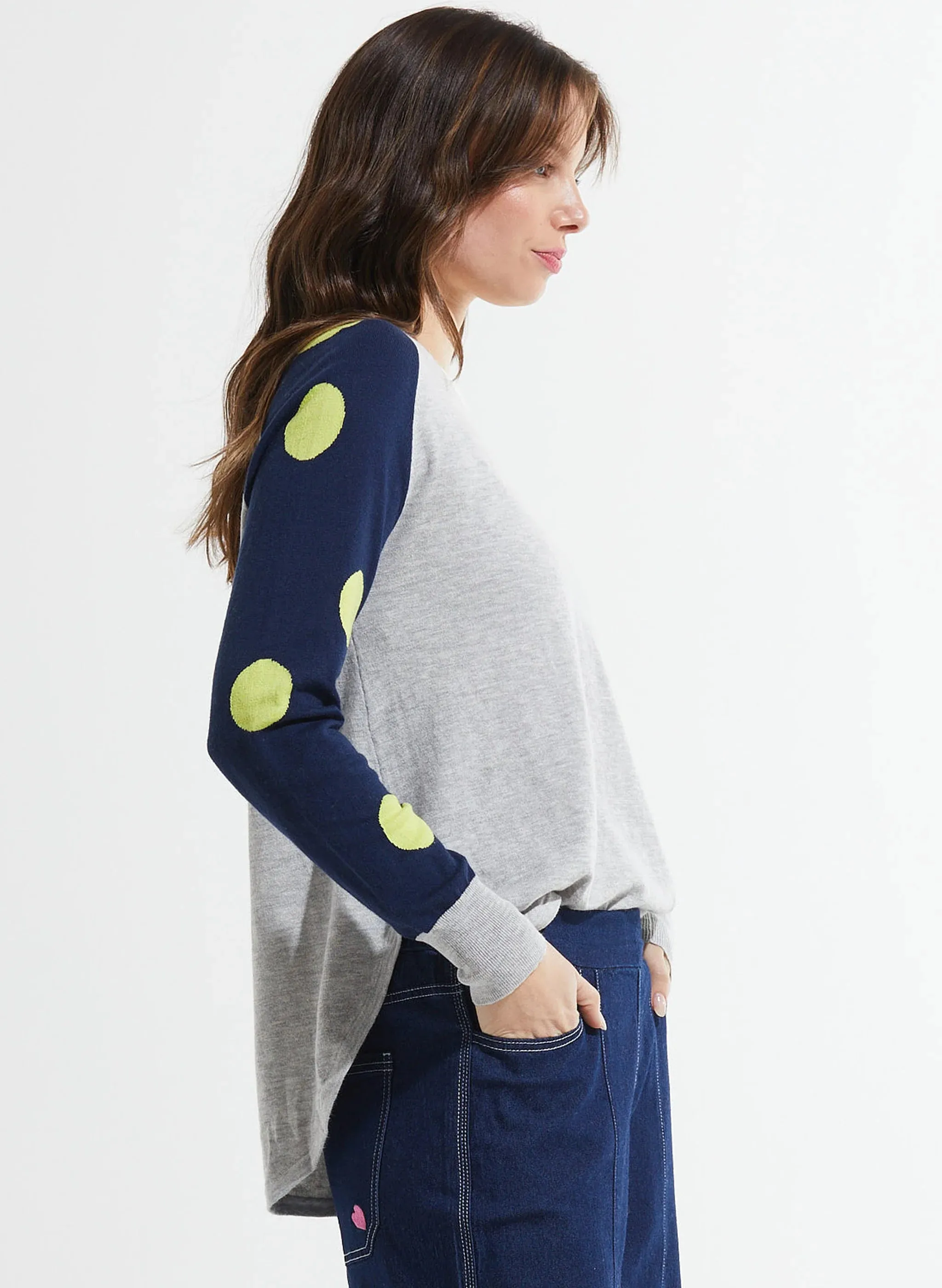 Spots & Stripes Sweater-Crema