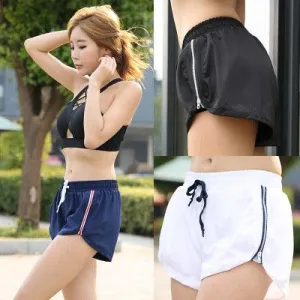 Striped Sports Yoga Shorts for Women